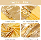 Gold & Yellow Arch Backdrop Cover 7.2FT 6FT Wedding Arch Covers Set of 2 in 6+7.2ft in Gold+Yellow, alternate view 4