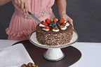 Golden Salerno Round Cake Stand (White) in White, alternate view 5