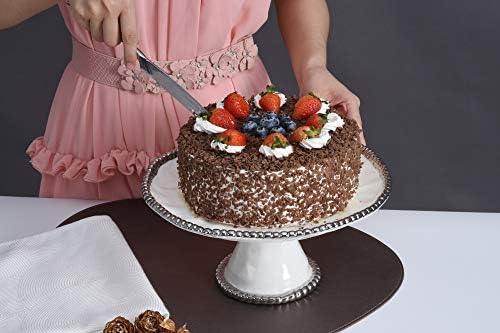 Golden Salerno Round Cake Stand (White) in White, alternate view 5