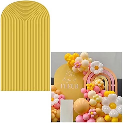 Golden Yellow Ripples Pattern Arch Backdrop Cover for Birthday Party Wedding Baby Shower Decorations Chiara