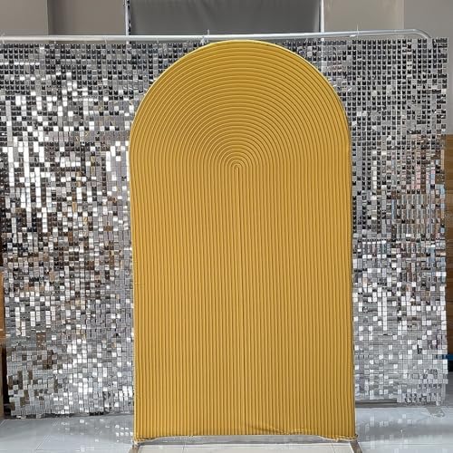 Golden Yellow Ripples Pattern Arch Backdrop Cover for Birthday Party Wedding Baby Shower Decorations Chiara, alternate view 2