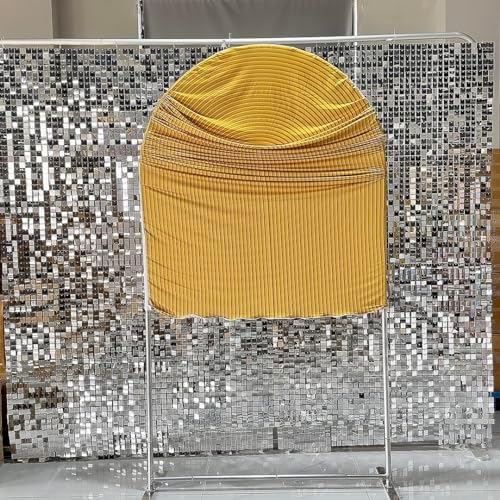 Golden Yellow Ripples Pattern Arch Backdrop Cover for Birthday Party Wedding Baby Shower Decorations Chiara, alternate view 4