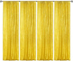 Golden Yellow Sequin Backdrop Curtain 4 Panels 2FTx8FT Glitter Golden Yellow Background Drapes Sparkle