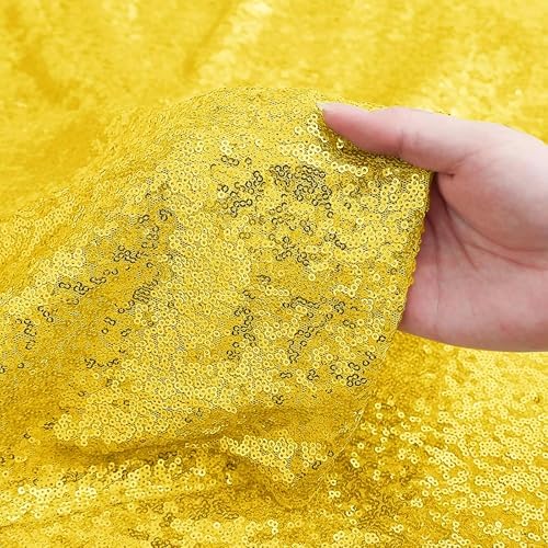 Golden Yellow Sequin Backdrop Curtain 4FTx8FT Glitter Blue Background Drapes Sparkle Photography Backdrop for, alternate view