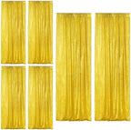Golden Yellow Sequin Backdrop Curtain 6 Panels 2FTx8FT Glitter Golden Yellow Background Drapes Sparkle