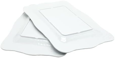 Gourmet Art Crackle Set of 2 Melamine Rectangular Serving Trays/Platters Aquamarine blue 17" in, alternate view 3