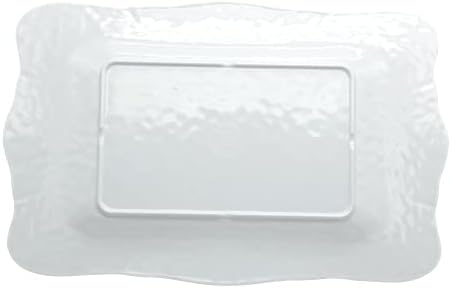 Gourmet Art Crackle Set of 2 Melamine Rectangular Serving Trays/Platters Aquamarine blue 17" in, alternate view 4