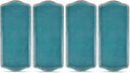Gourmet Art Crackle Set of 2 Melamine Rectangular Serving Trays/Platters Aquamarine blue 15" (Pack of 2) in