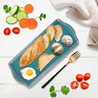 Gourmet Art Crackle Set of 2 Melamine Rectangular Serving Trays/Platters Aquamarine blue 15" (Pack of 2) in, alternate view 5