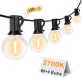 GPATIO 120FT Outdoor String Lights, Waterproof Patio Lights with 64 Hanging Lights Globe G40 Bulbs, 2700k