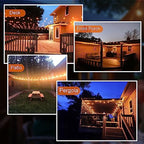 GPATIO 120FT Outdoor String Lights, Waterproof Patio Lights with 64 Hanging Lights Globe G40 Bulbs, 2700k, alternate view 6
