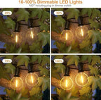 GPATIO Outdoor String Lights, 150FT G40 Bulbs Shatterproof Patio Lights, Waterproof Dimmable Hanging Outdoor, alternate view