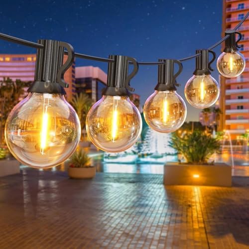 GPATIO Outdoor String Lights, 50FT G40 Bulbs Shatterproof Patio Lights, Waterproof Dimmable Hanging Outdoor
