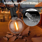 GPATIO Outdoor String Lights, 50FT G40 Bulbs Shatterproof Patio Lights, Waterproof Dimmable Hanging Outdoor, alternate view 4