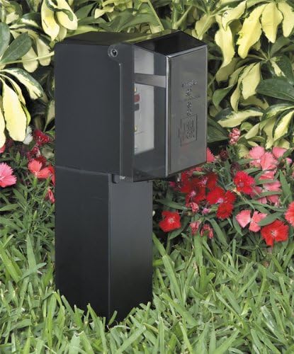 GPD19G-1 Gard-N-Post Low-Profile Outdoor Landscape Lighting Post Enclosure with Outlet Cover, 19.5-Inch, Green, alternate