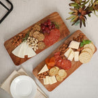 Gracious Dining 2-Tier Wooden Serving Tray with Metal Frame - Acacia Wood Rectangle Charcuterie Board, Cheese, alternate view