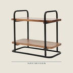 Gracious Dining 2-Tier Wooden Serving Tray with Metal Frame - Acacia Wood Rectangle Charcuterie Board, Cheese, alternate view
