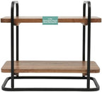 Gracious Dining 2-Tier Wooden Serving Tray with Metal Frame - Acacia Wood Rectangle Charcuterie Board, Cheese, alternate view