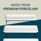 Gracious Dining 3-Tier Serving Display Stand, Rectangular White Porcelain Plates, Tiered Serving Display, alternate view 5