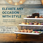 Gracious Dining 3-Tier Serving Display Stand, Rectangular White Porcelain Plates, Tiered Serving Display, alternate view 6