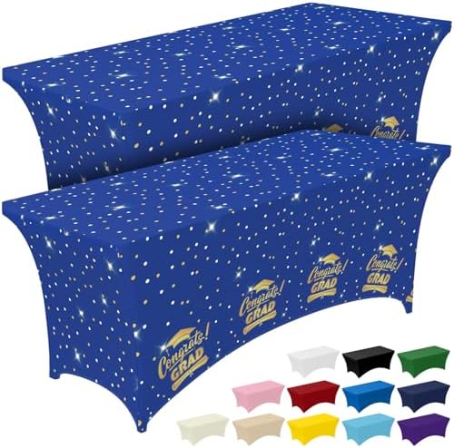 Graduation 2026 Spandex Tablecloth 6ft 2 Pack Blue