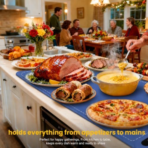 Graphene Warming Mat for Food Extra Large (43"x16") with Insulation Pad for Countertop, Chafing Dishes for, alternate view 2