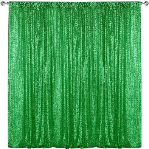 Grass Green Sequin Backdrop Curtain 10FTx10FT Glitter Grass Green Background Drapes Sparkle Photography Backdrop