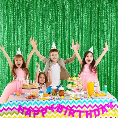 Grass Green Sequin Backdrop Curtain 4FTx8FT Glitter Grass Green Background Drapes Sparkle Photography Backdrop, alternate