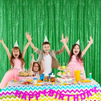 Grass Green Sequin Backdrop Curtain 6 Panels 2FTx8FT Glitter Grass Green Background Drapes Sparkle Photography, alternate