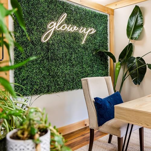 Grass Wall 24 Pack 10"x10" Artificial Boxwood Hedge Wall Panels, Privacy Hedge Screen Faux Boxwood for Outdoor, alternate