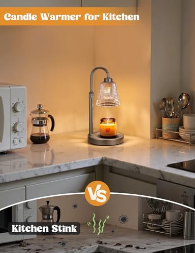 Gray Candle Warmer Lamp with Timer, Dimmable Candle Warmer for Jar Candles, Height Adjustable Wax Melts Warmer, alternate