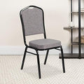 Gray Crown Back Stacking Banquet Chair, 4-Pack