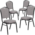 Gray Crown Back Stacking Banquet Chair, 4-Pack, alternate view 3