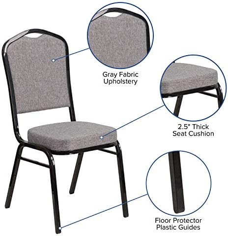 Gray Crown Back Stacking Banquet Chair, 4-Pack, alternate view 4