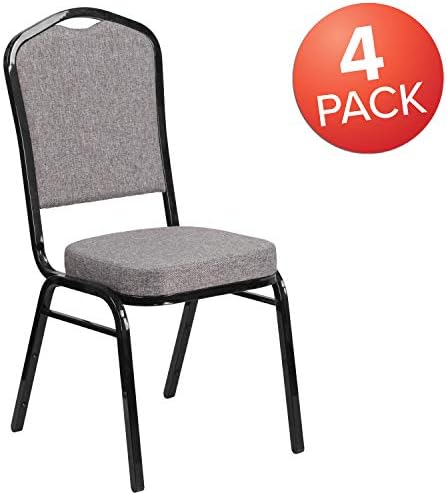 Gray Crown Back Stacking Banquet Chair, 4-Pack, alternate view 7