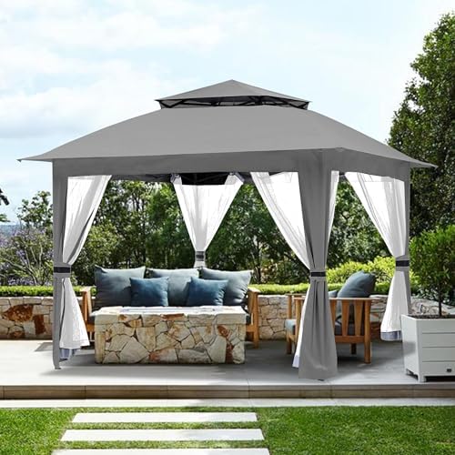 Gray Gazebo Cover Compatible with COOS Bay 11x11, CoolSpot 11'x11', alternate view 2