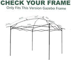 Gray Gazebo Cover Compatible with COOS Bay 11x11, CoolSpot 11'x11', alternate view 3