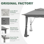 Gray Gazebo Cover Compatible with COOS Bay 11x11, CoolSpot 11'x11', alternate view 5