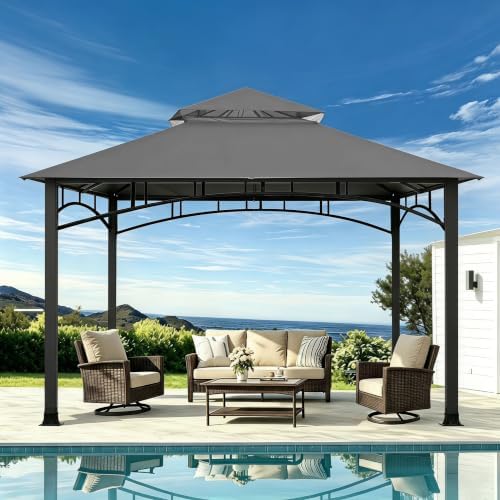 Gray Replacement Gazebo Cover Compatible with ABC 9X9ft in 9X9ft, alternate view 2