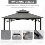 Gray Replacement Gazebo Cover Compatible with ABC 9X9ft in 9X9ft, alternate view 4