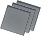 Gray Square Tray 11 Inch - 3 Pack Hard Plastic Decorative Tray in 10.2"L x 5.5"W x 1.1"H in Gray
