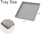 Gray Square Tray 11 Inch - 3 Pack Hard Plastic Decorative Tray in 10.2"L x 5.5"W x 1.1"H in Gray, alternate view 3