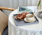 Gray Square Tray 11 Inch - 3 Pack Hard Plastic Decorative Tray in 10.2"L x 5.5"W x 1.1"H in Gray, alternate view 5