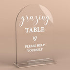 Grazing Table Sign, Grazing Table Supplies, Clear Acrylic Wedding Signs
