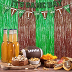 Green and Brown Metallic Fringe Curtains 2 Pack, Tinsel Backdrop for Party, alternate view 3