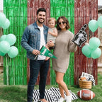 Green and Brown Metallic Fringe Curtains 2 Pack, Tinsel Backdrop for Party, alternate view 4