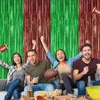 Green and Brown Metallic Fringe Curtains 2 Pack, Tinsel Backdrop for Party, alternate view 5