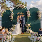 Green Arch Backdrop Set of 3, 6ft 6.6ft 7.2ft Stretchy Spandex Fitted Cover for Round Top Chiara Stand, alternate view 2
