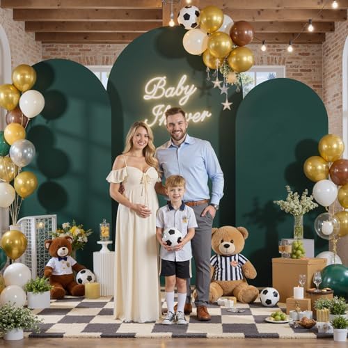Green Arch Backdrop Set of 3, 6ft 6.6ft 7.2ft Stretchy Spandex Fitted Cover for Round Top Chiara Stand, alternate view 3