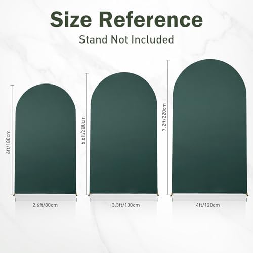 Green Arch Backdrop Set of 3, 6ft 6.6ft 7.2ft Stretchy Spandex Fitted Cover for Round Top Chiara Stand, alternate view 4